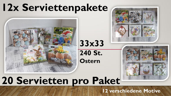 Serviettenbox Ostern groß (12 Stück)