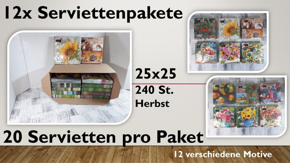 Serviettenbox Herbst klein (12 Stück)